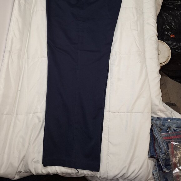 Roundtree & Yorke Big & Tall Work Slacks Navy Blue Khakis - Picture 3 of 11